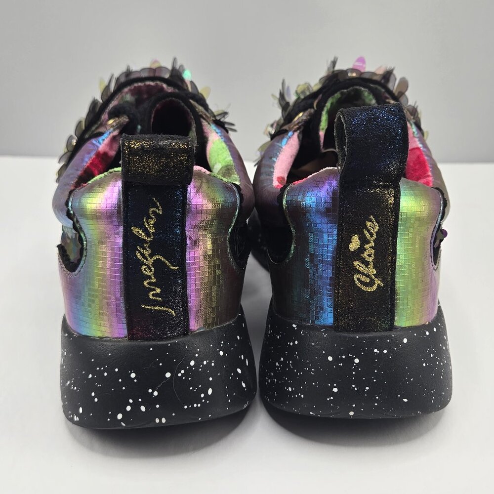 Irregular Choice Iridescent Sneakers RARE Sequin Flower Running Shoes - Picture 7 of 8